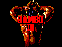 Rambo III title screen for Sega Master System